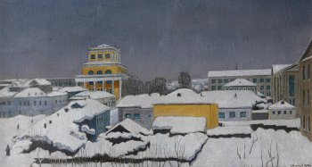 Нефёдов Иван Никандрович. Старое и новое Иваново. Холст, масло. 42х76. 1958. Ивановский государственный историко-краеведческий музей имени Д.Г.Бурылина.