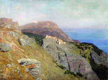 Левитан Исаак Ильич. Корниш. Юг Франции. Холст, масло. 95х128. 1895. Дагестанский музей изобразительных искусств имени П.С.Гамзатовой.