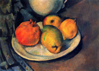 Поль Сезанн. Натюрморт с гранатом и грушами. Холст, масло. 27х36. 1885-1890. Частная коллекция.