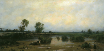 Менк Владимир Карлович. Пейзаж с болотом. Холст, масло. 82х160. 1889. Архангельский областной музей изобразительных искусств.
