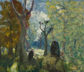 Шевченко Василий Иванович. Вороны. Картон, масло. 100х120. 1994. Воронежский областной художественный музей имени И.Н.Крамского.