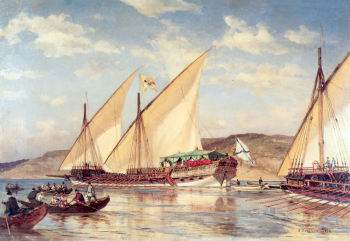 Беггров Александр Карлович. Галера `Тверь`. Холст, масло. 42х62. 1879. Центральный военно-морской музей.