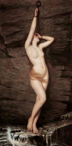 Влахо Буковац. Андромеда. Холст, масло. 153х77. До 1922 года. Национальная галерея Словении.