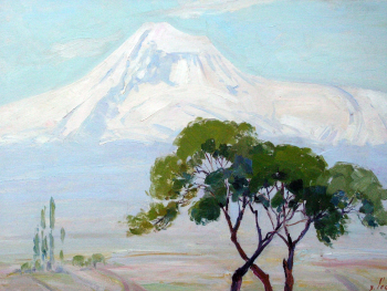 Есаян Хачатур Акопович. Большой Арарат. Картон, масло. 50х70. 1964. Художественно-мемориальный музей К.С.Петрова-Водкина.
