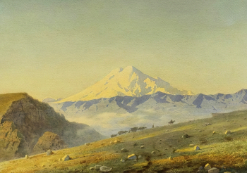 Премацци Людвиг Осипович. Арарат. Бумага, акварель. 28х38. 1877. Иркутский областной художественный музей имени В.П.Сукачева.