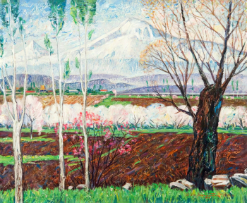 Сафарян Сурен Саркисович. Арарат весной. Картон, масло. 70х85. 1985. Новоуренгойский городской музей изобразительных искусств.