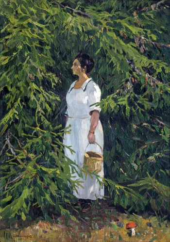 Столица Евгений Иванович. За грибами. Холст, масло. 52,5х37. 1924. Иркутский областной художественный музей имени В.П.Сукачева.