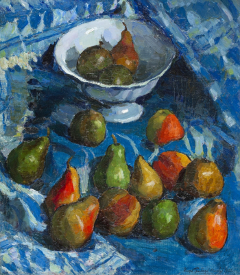 Грабарь Игорь Эммануилович. Натюрморт с грушами. Холст, масло. 59х52. 1922. Нижегородский государственный художественный музей.