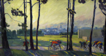 Фризен Альфред Петрович. Велосипедисты. Холст, масло. 73х132. 1967. Картинная галерея имени В.В.Тихонова.