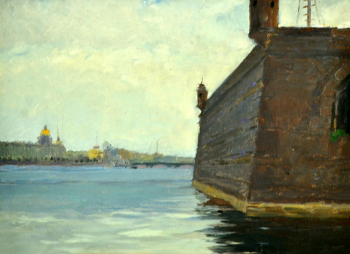 Донских Николай Васильевич. Ленинград. Картон, масло. 20х27. 1955. Музей-усадьба А.М.Герасимова.