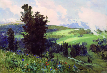Гуркин Григорий Иванович. Алтай. Горная долина. Холст, масло. 73х108. 1909. Государственный художественный музей Алтайского края.
