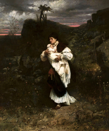 Вацлав Брожик. Женщина с ребёнком. Холст, масло. 137,5х116. 1890-е. Национальный музей (Варшава).