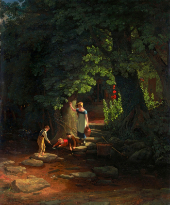 Фрэнсис Дэнби. Дети у ручья. Доска, масло. 74,9х62,2. 1822. Йельский центр британского искусства.