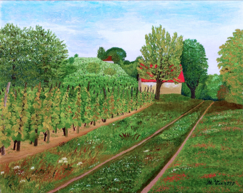 Мирко Вириус. Виноградники. Холст, масло. 45,5х70. 1938. Городской музей Копривницы.