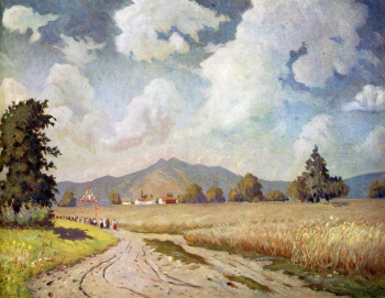 Бурачек Николай Григорьевич. Дорога в колхоз. Холст, масло. 57х76. 1937. Национальный художественный музей (Киев).