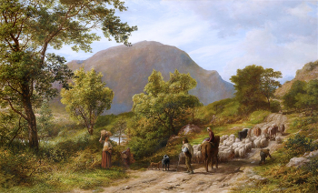 Томас Линнелл. Горная дорога. Холст, масло. 68х111. 1867. Частная коллекция.