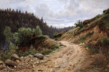 Шишкин Иван Иванович. Дорога. Холст, масло. 1878. Частная коллекция.