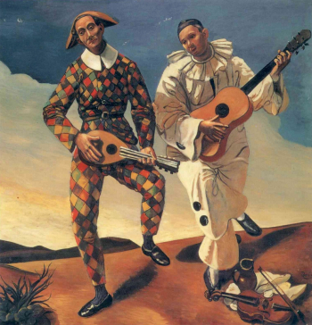 Андре Дерен. Арлекин и Пьеро. Холст, масло. 175х175. 1924. Музей Оранжери.