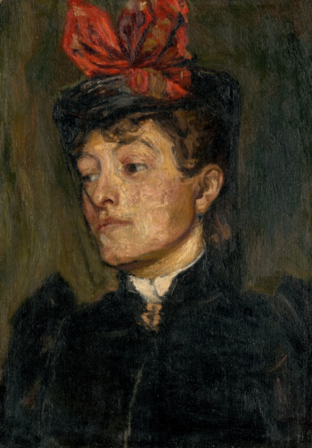 Йозеф Ганула. Голова леди в шляпке. Холст, масло. 48,4х32,2. 1895. Словацкая национальная галерея.