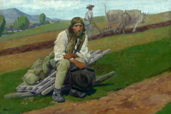 Йозеф Ганула. На родной земле. Холст, масло. 80х120. 1898. Словацкая национальная галерея.