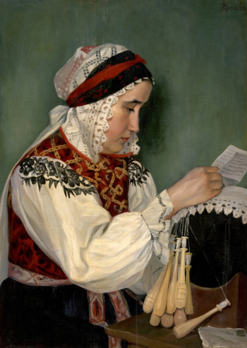 Йозеф Ганула. Письмо из Америки. Холст, масло. 76,8х54,8. 1905-1910. Словацкая национальная галерея.