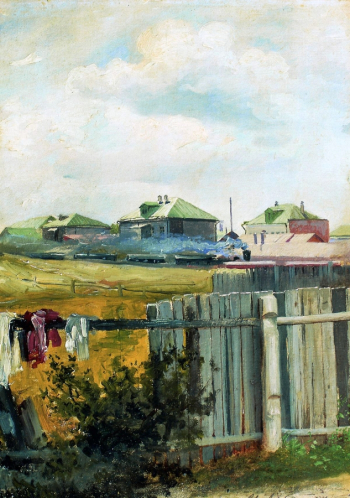 Левитан Исаак Ильич. Пейзаж с забором. Холст, масло. Частная коллекция.