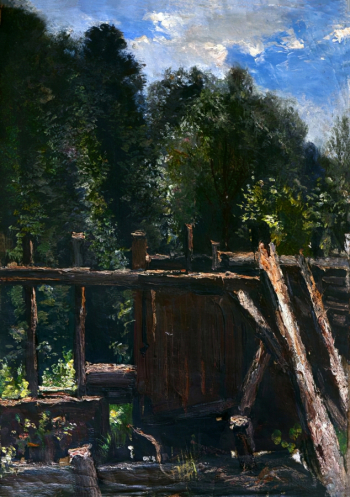 Морозов Александр Иванович. Забор. Холст, масло. 70,5х49. 20 век. Ивановский областной художественный музей.
