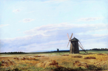Шишкин Иван Иванович. Мельница в поле. Холст, масло. 37х56. 1861. Государственный музей изобразительных искусств Республики Татарстан.