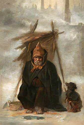 Шмельков Пётр Михайлович. Рыболов зимой. Холст на картоне, масло. 30х20. 19 век. Великоустюгский государственный историко-архитектурный и художественный музей-заповедник.