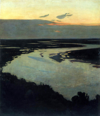 Костенко Сергей Петрович. Вечер над Днепром. Холст, масло. 92х77. 1891. Национальный художественный музей (Киев).