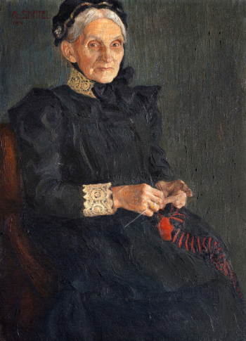 Саша Шантель. Женщина в чёрном. Доска, масло. 1904. Частная коллекция.