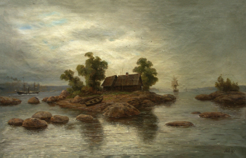 Лагорио Лев Феликсович. Хутор на острове. Холст, масло. 57х88. 1895. Частная коллекция.