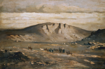 Адольф Косарек. Одинокий пейзаж или Крестьянская свадьба. Холст, масло. 43,5х65. 1858. Национальная галерея в Праге.