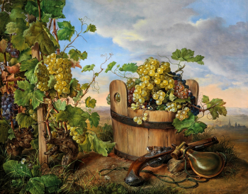 Франц Ксавер Петтер. Натюрморт. Холст, масло. 73х93. 1856. Частная коллекция.