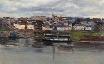 Коржев Гелий Михайлович. Кострома. Холст на картоне, масло. 40х64. 1947. Пермская государственная художественная галерея.