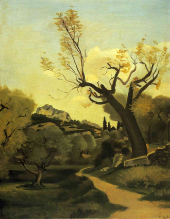 Андре Дерен. Дорога и дерево. Холст, масло. 1945. Частное собрание.