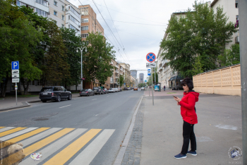 Пешеходный переход через Мытную улицу на пересечении с улицей Лестева. Фотограф Марина Роз.