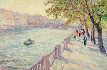 Басов Яков Александрович. Ленинград. Нева. Лето. Холст, масло. 60х80. 1960. Алупкинский дворцово-парковый музей-заповедник.