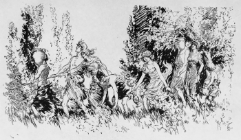 Руби Линдсей (Руби Линд). Иллюстрация к `Неопубликованной трагедии`. Бумага, тушь. До 1919 года. Из альбома `Рисунки Руби Линдсей` (1920).