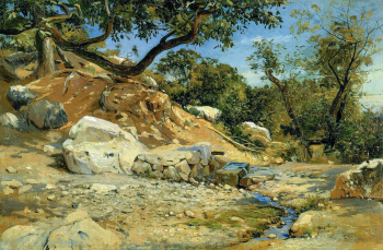 Васильковский Сергей Иванович. У источника. Холст на фанере, масло. 23х35. 1890-е. Национальный художественный музей (Киев).