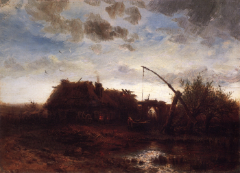 Саврасов Алексей Кондратьевич. У колодца. Холст, масло. 30х40. 1868. Ярославский художественный музей.