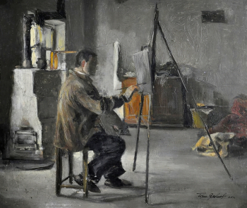 Яковлев Борис Николаевич. В мастерской. Этюд. Холст, масло. 38х46. 1925. Оренбургский областной музей изобразительных искусств.