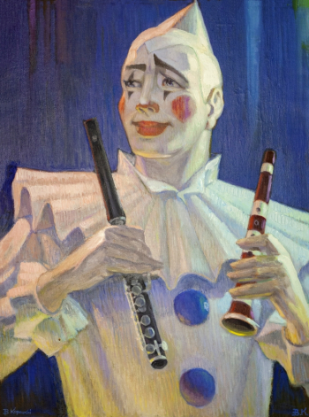 Корецкий Виктор Борисович. Музыкальный клоун. Холст, масло. 81,5х61,5. 20 век. Музейно-выставочное объединение `Манеж` (Москва).