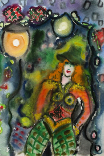 Полянская Лидия Сергеевна. Клоунесса. Бумага, акварель. 56х38. 1977. Пензенская областная картинная галерея имени К.А.Савицкого.