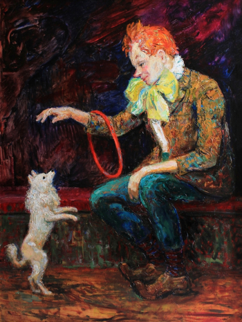 Эдельман Эдуард Антонович. Клоун. Картон, масло. 94х69. 1973. Таганрогский художественный музей.