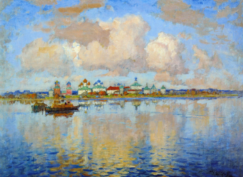 Горбатов Константин Иванович. Ростов Великий. На озере. Холст, масло. 59х79. 1943. Государственный историко-архитектурный и художественный музей `Новый Иерусалим`.