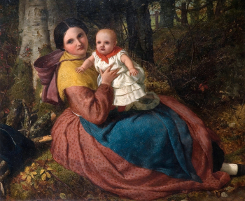 Фредерик Ричард Пикерсгилл. Мать и дитя. Холст, масло. 1863. Художественная галерея Вулверхэмптона.