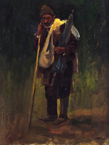 Альфредо Кейль (Альфреду Кейл). Нищий. Холст, масло. 19 век. Частная коллекция.