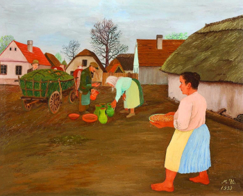 Мирко Вириус. Гончар в деревне. Холст, масло. 47х59. 1939. Городской музей Копривницы.