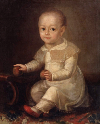 Боровиковский Владимир Лукич. Портрет ребёнка с яблоком. Холст, масло. 1777. Николаевский художественный музей имени В.В.Верещагина.